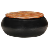 NNEVL Coffee Table Black 68x68x30 cm Solid Reclaimed Wood