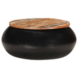 NNEVL Coffee Table Black 68x68x30 cm Solid Reclaimed Wood