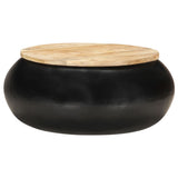 NNEVL Coffee Table Black 68x68x30 cm Solid Mango Wood