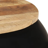 NNEVL Coffee Table Black 68x68x30 cm Solid Mango Wood