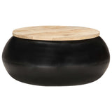 NNEVL Coffee Table Black 68x68x30 cm Solid Mango Wood