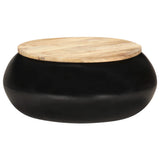 NNEVL Coffee Table Black 68x68x30 cm Solid Mango Wood