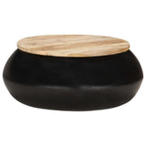 NNEVL Coffee Table Black 68x68x30 cm Solid Mango Wood