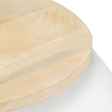 NNEVL Coffee Table White 68x68x30 cm Solid Mango Wood