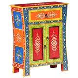 NNEVL Hand Painted Sideboard 60x30x75 cm Solid Mango Wood