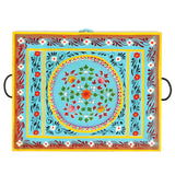 NNEVL Hand Painted Storage Box 50x40x40 cm Solid Mango Wood