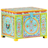 NNEVL Hand Painted Storage Box 50x40x40 cm Solid Mango Wood