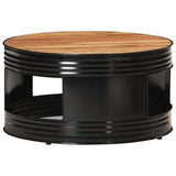 NNEVL Coffee Table Black 68x68x36 cm Solid Acacia Wood