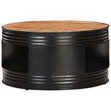 NNEVL Coffee Table Black 68x68x36 cm Solid Acacia Wood