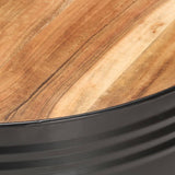 NNEVL Coffee Table Black 68x68x36 cm Solid Acacia Wood