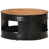 NNEVL Coffee Table Black 68x68x36 cm Solid Acacia Wood