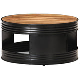 NNEVL Coffee Table Black 68x68x36 cm Solid Acacia Wood