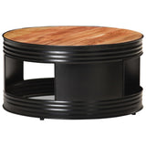 NNEVL Coffee Table Black 68x68x36 cm Solid Acacia Wood