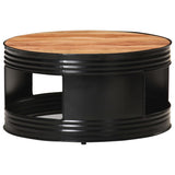NNEVL Coffee Table Black 68x68x36 cm Solid Acacia Wood