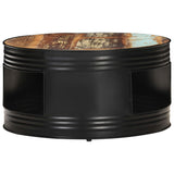 NNEVL Coffee Table Black 68x68x36 cm Solid Reclaimed Wood