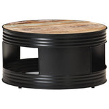 NNEVL Coffee Table Black 68x68x36 cm Solid Reclaimed Wood