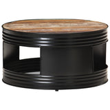 NNEVL Coffee Table Black 68x68x36 cm Solid Reclaimed Wood