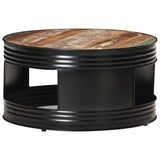 NNEVL Coffee Table Black 68x68x36 cm Solid Reclaimed Wood