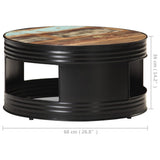 NNEVL Coffee Table Black 68x68x36 cm Solid Reclaimed Wood