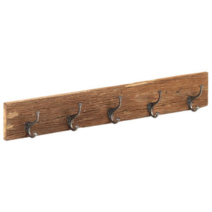 NNEVL Hall Hanger with 5 Hooks 100x2.5x15 cm Solid Reclaimed Wood