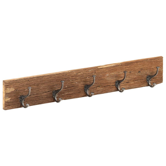 NNEVL Hall Hanger with 5 Hooks 100x2.5x15 cm Solid Reclaimed Wood