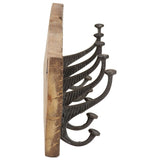 NNEVL Hall Hanger with 5 Hooks 100x2.5x15 cm Solid Reclaimed Wood