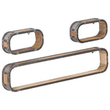 NNEVL 3 Piece Wall Shelf Set Solid Mango Wood