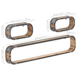 NNEVL 3 Piece Wall Shelf Set Solid Mango Wood