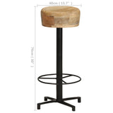 NNEVL Bar Stools 2 pcs 76 cm Solid Mango Wood