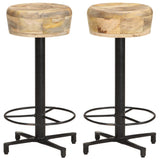 NNEVL Bar Stools 2 pcs 66 cm Solid Mango Wood