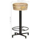 NNEVL Bar Stools 2 pcs 66 cm Solid Mango Wood