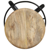 NNEVL Bar Stools 2 pcs 52 cm Solid Mango Wood