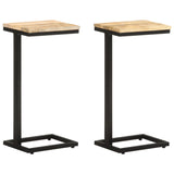NNEVL Side Tables 2 pcs 31.5x24.5x64.5 cm Rough Mango Wood