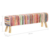 NNEVL Bench 160 cm Multicolour Chindi Fabric