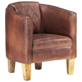 NNEVL Tub Chair Distressed Brown Real Leather