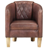 NNEVL Tub Chair Distressed Brown Real Leather