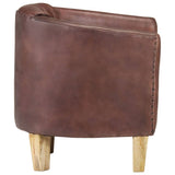 NNEVL Tub Chair Distressed Brown Real Leather