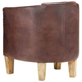NNEVL Tub Chair Distressed Brown Real Leather