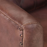 NNEVL Tub Chair Distressed Brown Real Leather