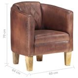 NNEVL Tub Chair Distressed Brown Real Leather