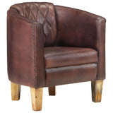 NNEVL Tub Chair Distressed Brown Real Leather