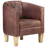 NNEVL Tub Chair Distressed Brown Real Leather