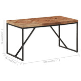 NNEVL Dining Table 140x70x76 cm Solid Acacia and Mango Wood