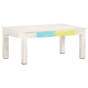 NNEVL Coffee Table White 110x60x45 cm Solid Mango Wood