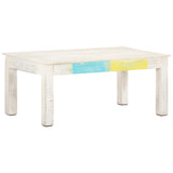 NNEVL Coffee Table White 110x60x45 cm Solid Mango Wood
