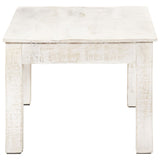 NNEVL Coffee Table White 110x60x45 cm Solid Mango Wood