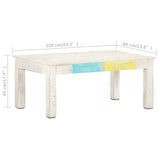 NNEVL Coffee Table White 110x60x45 cm Solid Mango Wood