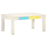 NNEVL Coffee Table White 110x60x45 cm Solid Mango Wood