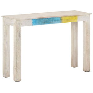 NNEVL Console Table White 115x35x77 cm Rough Mango Wood