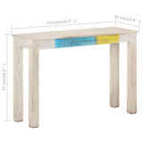 NNEVL Console Table White 115x35x77 cm Rough Mango Wood